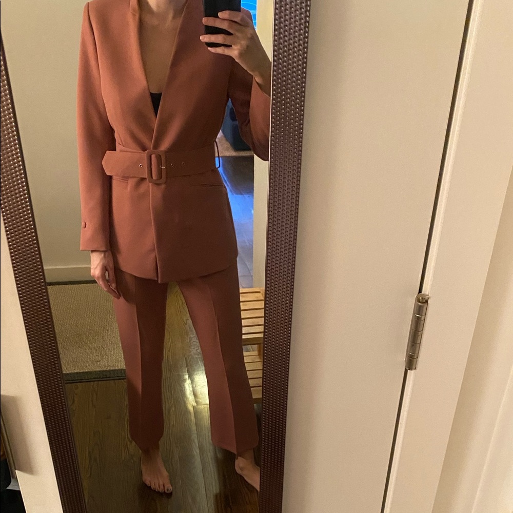 Zara Camel Blazer with Belt - Picture 2 of 8